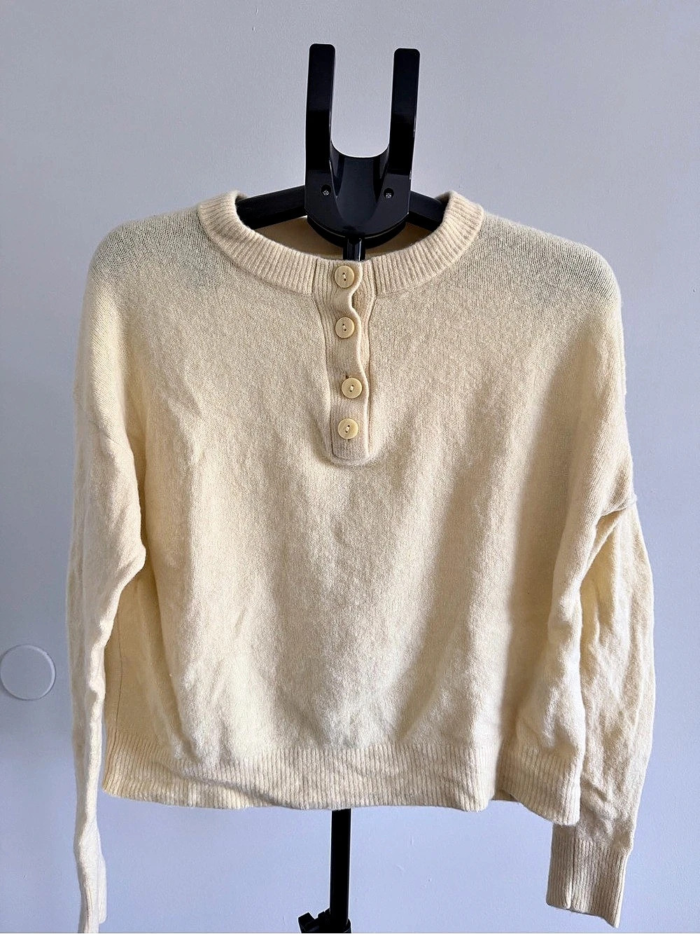 Abercrombie & Fitch Merino Wool-Blend Henley Sweater